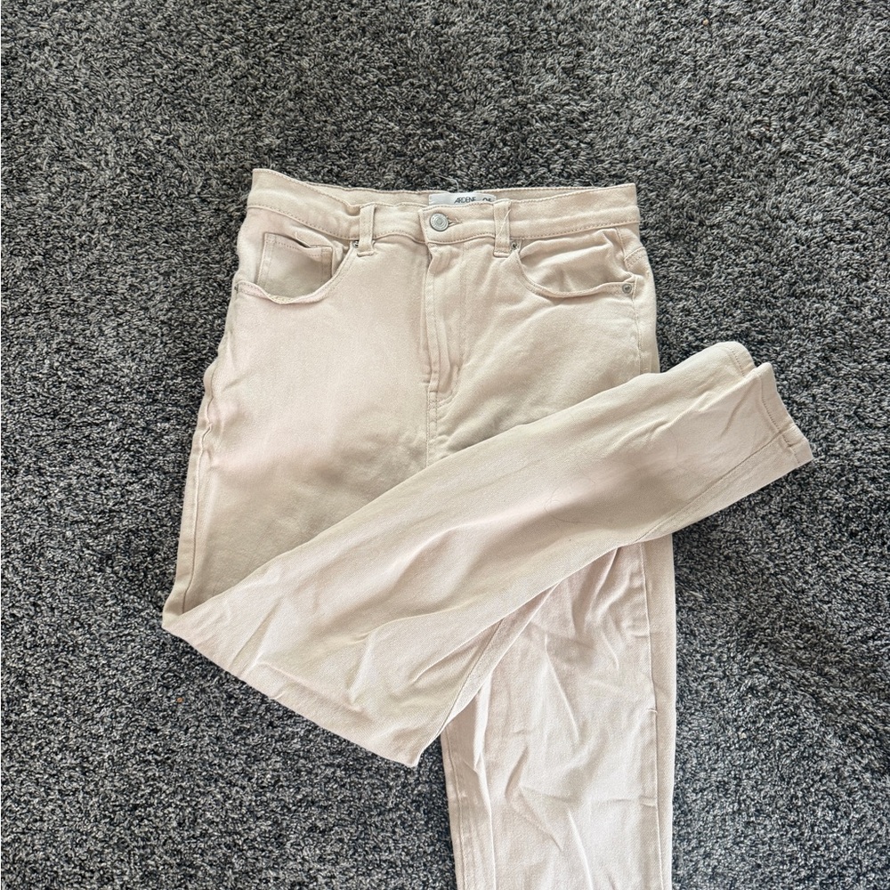 Ardene High Rise Cream Pants